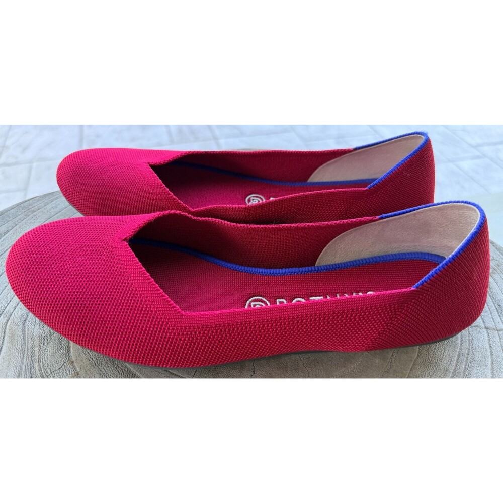 ROTHYS Red The Flats Comfort Ballet Shoes Round Toe Size 10